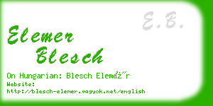 elemer blesch business card